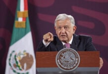Ex-president Andrés Manuel López Obrador, during a press conference