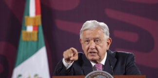Ex-president Andrés Manuel López Obrador, during a press conference