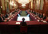 Sheinbaum meets with the US Chamber of Commerce in the National Palace, Oct. 8, 2026