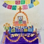 Illustration of a Day of the Dead ofrenda.