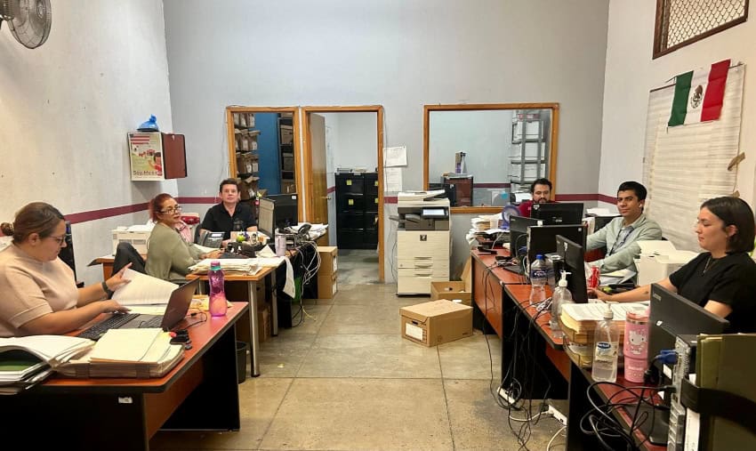 Staff at work inside the Soy México office in Jalisco