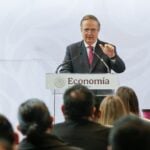 Marcelo Ebrard at a press conference