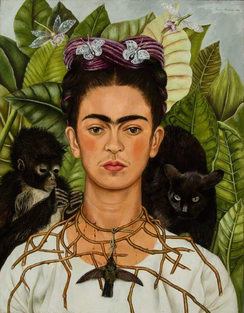 "Self-Portrait with Thorn Necklace and Hummingbird" by Frida Kahlo