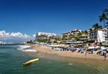 Beach scene in Puerto Vallarta.