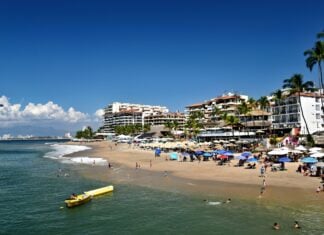 Beach scene in Puerto Vallarta.
