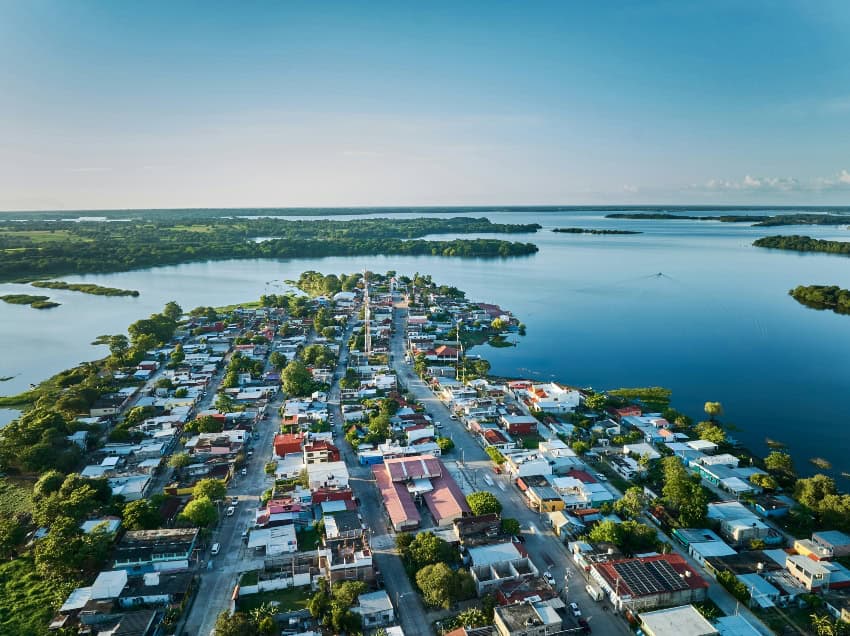 Aerial view of Catazajá, Chiapas