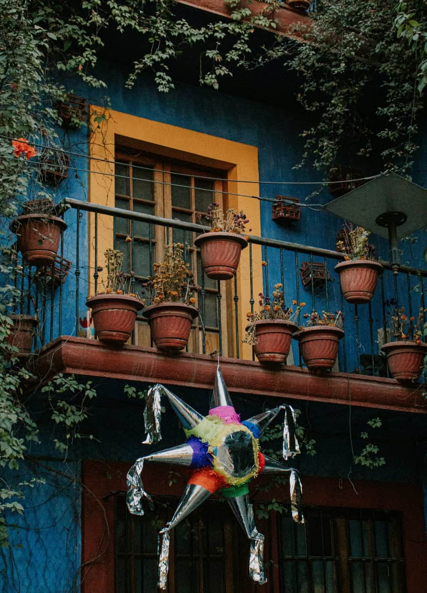 piñata hanging at a Mexican children's birthday party