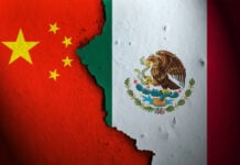 Mexico and China flags