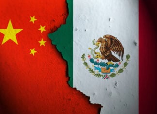 Mexico and China flags