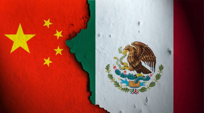 Mexico and China flags